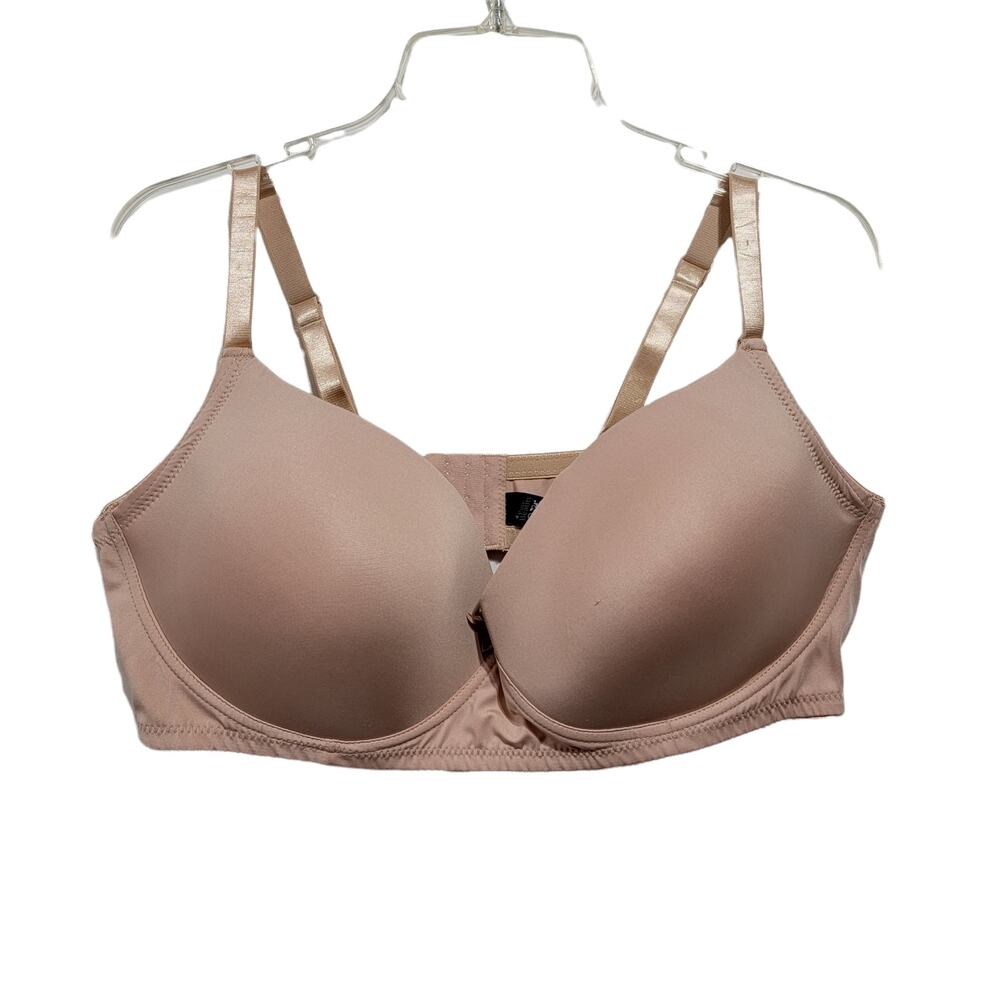 Pure Beauty by René Rofé Womens Nude Wireless Lightly Lined T Shirt Bra Size 44D